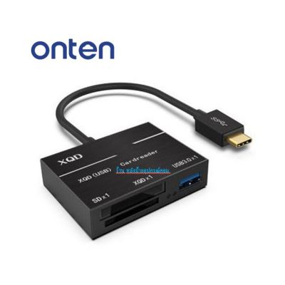 Onten  3 In 1 Digital Camera SD TF XQD Card Reader Adapter Cable for Type C