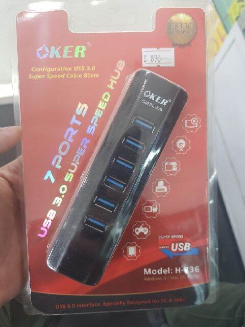 oker-มี2สี-oker-hub-usb3-0-7-port-adapter-h-736สีดำ-ขาว-ออกใบกำกับภาษีได้