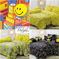 ผ้าปูที่นอน (ไม่นวม)​ Smiley Tulip delight ลายอมยิ้ม อมยิ้ม ทอแน่น ผ้านุ่ม สีไม่ตก ยิ้ม สไมล์ สไมล์ลี่ กราฟฟิก Graphic