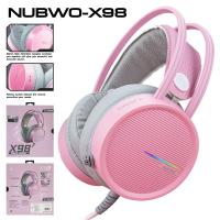 Nubwo X98 Gaming Headset 7.1 Virtual. หูฟังเกมมิ่ง USB 2.0 Pink Edition (X-SERIES)