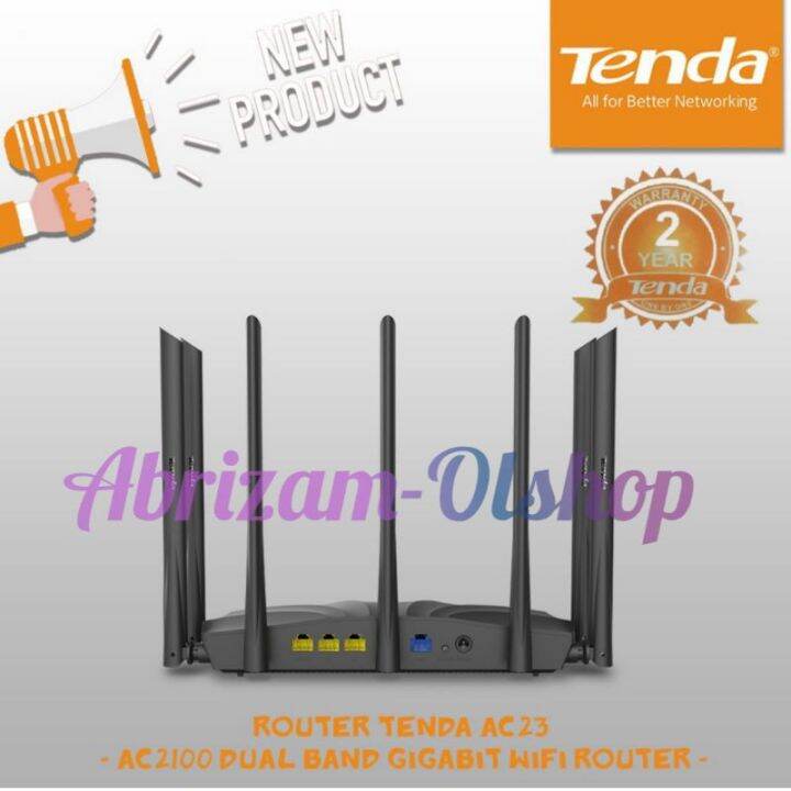 Tenda AC23 AC2100 Dual Band Gigabit 2,4 GHz / 5 Ghz WiFi Router MU-MIMO ...