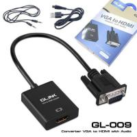 อุปกรณ์แปลงภาพ VGA เป็น HDMI GLINK รุ่น GL-009 ต่อเสียงเพิ่มได้