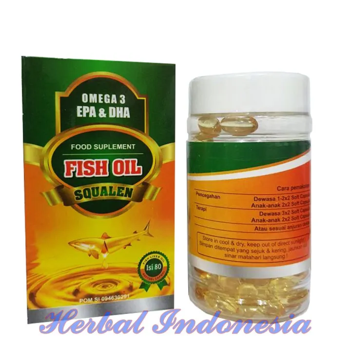 Minyak Ikan Squalen Omega 3 Hpa Dan Dha Isi 80 Kapsul Lazada Indonesia