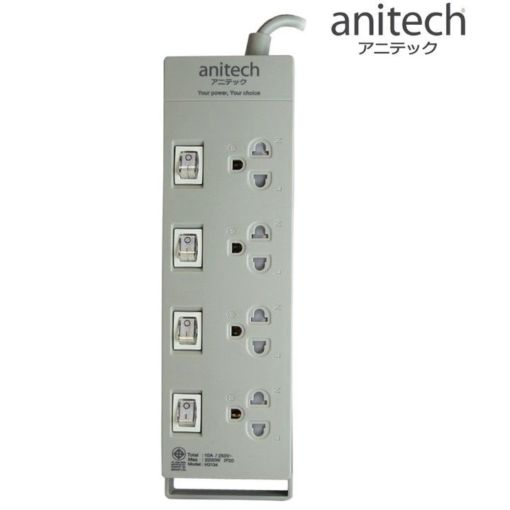 anitech-ปลั๊กไฟ-4-ช่อง-3m-h3134