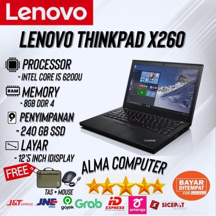 Lenovo Thinkpad X260 Core I5 Generasi 6 - Ram 8GB - Ssd 512GB