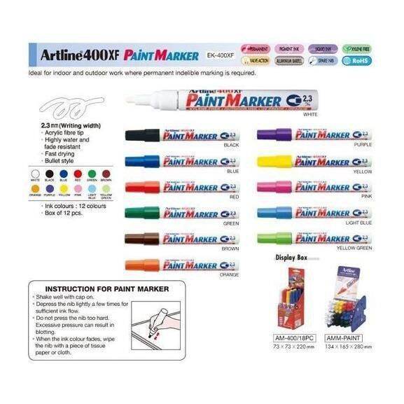 ปากกาเพ้นท์ อาร์ทไลน์ EK-400 2.3มม. สีละกล่องมี12ด้าม | Lazada.co.th