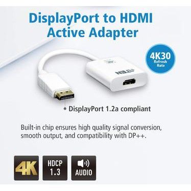 ATEN DisplayPort to 4K HDMI Active Adapter รุ่น VC986