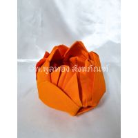 ผ้าอาบ ดอกบัว สำหรับ ห่อ สังฆทาน พร้อมส่งจ้า สีส้มทอง