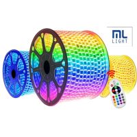 MLLIGHT -ไฟสายยาง 5050 RGB มี2รุ่น มีรุ่น60ดวงต่อเมตร /  5050RGB IP67 กันน้ำ ได้