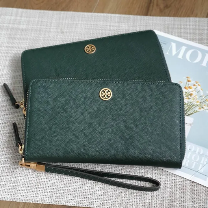 TORY BURCH Robinson Zip Continental Wallet 64333 Lazada.co.th