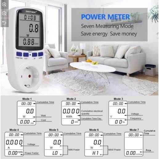 kWh Meter Monitoring Pengukur Biaya Peralatan Listrik KWEPM01 Lazada