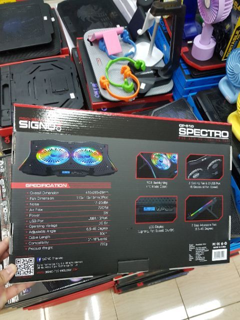 signo-flash-sale-ราคาพิเศษ-rgb-gaming-cooling-pad-รุ่น-spectro-cp-510-black-พัดลมระบายความร้อนโน๊ตบุ๊ค