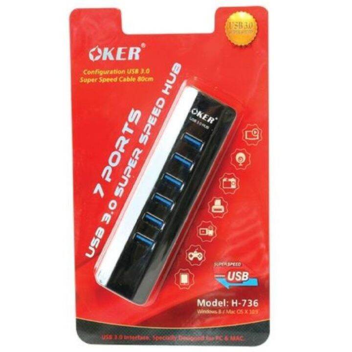 oker-มี2สี-oker-hub-usb3-0-7-port-adapter-h-736สีดำ-ขาว-ออกใบกำกับภาษีได้