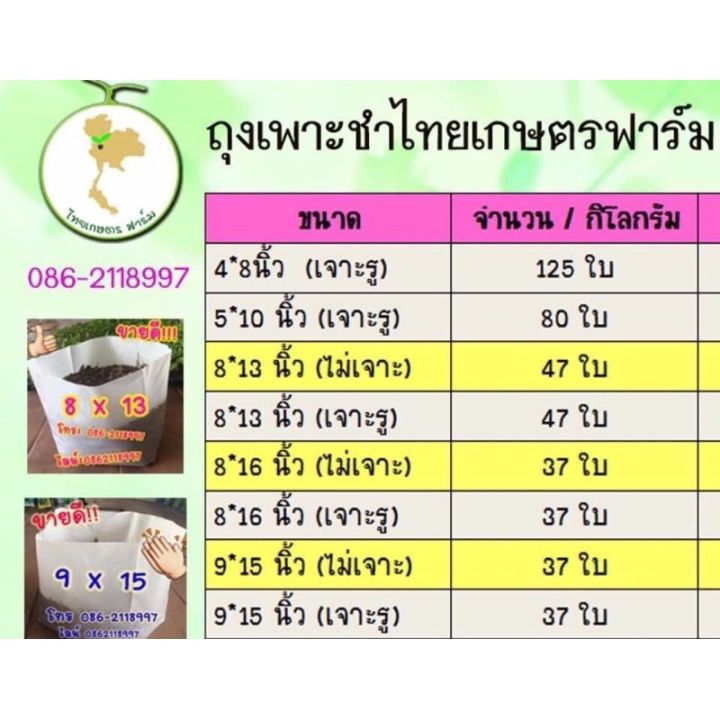 ถุงเพาะชำสีขาวนมเกรด-a-อย่างหนา0-5-กิโล-มีหลายขนาดให้เลือก