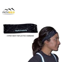 NATHAN HYPER NIGHT REFLECTIVE HAIRBAND สี GALAXY NOVA BLACK ผ้าคาดศรีษะ ขณะออกกำลังกาย ลายกราฟิกสะท้อนแสง