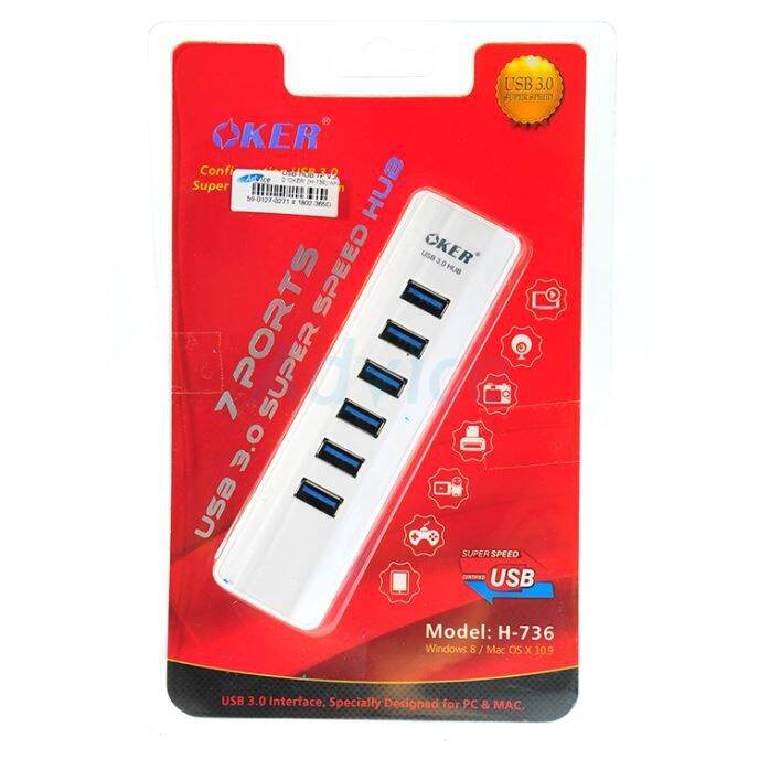 oker-มี2สี-oker-hub-usb3-0-7-port-adapter-h-736สีดำ-ขาว-ออกใบกำกับภาษีได้