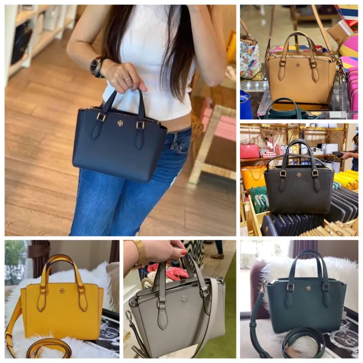 Tory Burch Emerson Mini Top Zip Tote saffiano leather Lazada.co.th