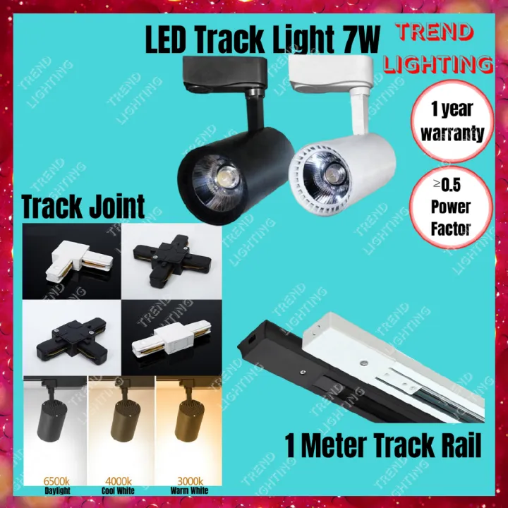LED Track Light 7W led Ceiling track light spotlight adjustable black