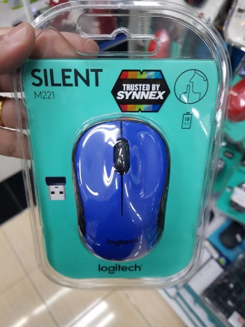 logitech-m221-ราคาพิเศษ-ของเเท้-มี3สี-wireless-optical-mouse-m221-silent-black
