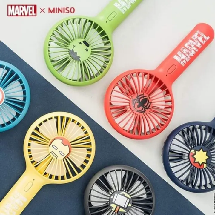 Miniso Wrn New Mini Portable Fan Kipas Angin Miniso Marvel We