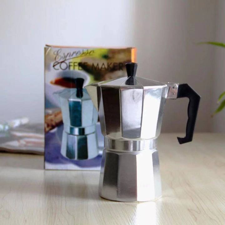 กาต้มกาแฟสดเครื่องชงกาแฟสด-แบบปิคนิคพกพา-ใช้ทำกาแฟสดทานได้ทุกที-อลูมิเนียม-6-cup-9-cup