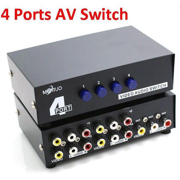 AV switch video audio in 4 out 1