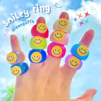 พร้อมส่ง💗smiley ring😇✨แหวนเรซิ่นหน้ายิ้มมีให้เลือก 10 สี