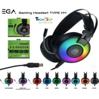 หูฟังเกมมิ่ง EGA TYPE H4 Gaming Headset 7.1 Virtual Surround หูฟังสำหรับนักเล่นเกมส์ ไฟ RGB เปิดปิดไฟได้