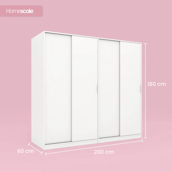 "Homescale" Lemari Sliding Door LETA 4 Pintu Dengan Extention Shelving ...