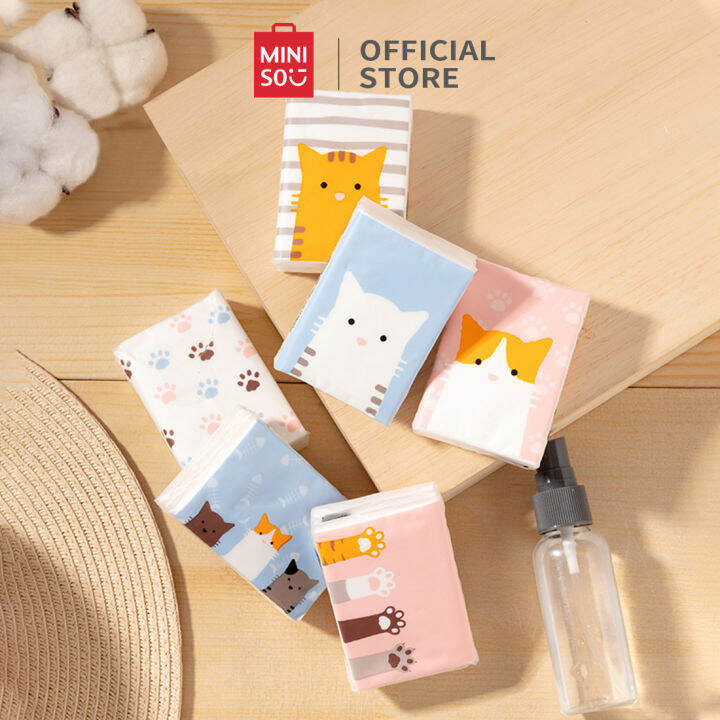 MINISO Facial Tissues 18 Packs Adorable Cartoon Tissue Pape Pack of 18