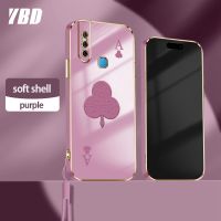 YBD เคสสำหรับ Vivo V15 Pro 1819 โทรศัพท์ปรโป๊กเกอร์มินิมอลขั้นสูงเคสนิ่มเทรนด์แฟชั่นสไตล์พร้อมฟรีสายคล้อง