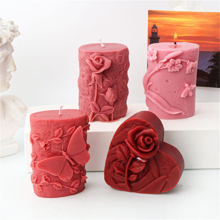 funky-home-decor-kitchen-accessories-tools-silicone-love-rose-candle-mold-embossed-butterfly-cylindrical-shape-mould-wedding-birthday-decorations