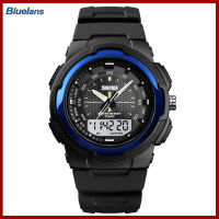 Bluelans®กีฬา Backlight รอบแจ้งเตือนแบบปรับเครื่องรับนาฬิกาจับเวลา Casual Men นาฬิกาดิจิตอลนาฬิกาข้อมือของขวัญ