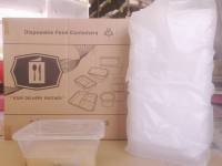 กล่องข้าวพลาสติก กล่องอาหารพลาสติก 1,250 ml. เข้าไมโครเวฟได้ (ยกลัง) 150 ชุด