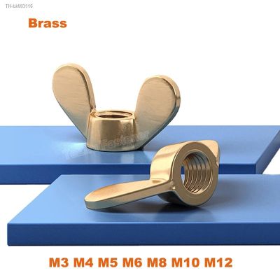 ┇▥▲ 1-2pcs Brass Butterfly Wing Nuts M3 M4 M5 M6 M8 M10 DIN315 Hand Tighten Wing Nut Fit for Screw Bolts Metric Coarse Thread