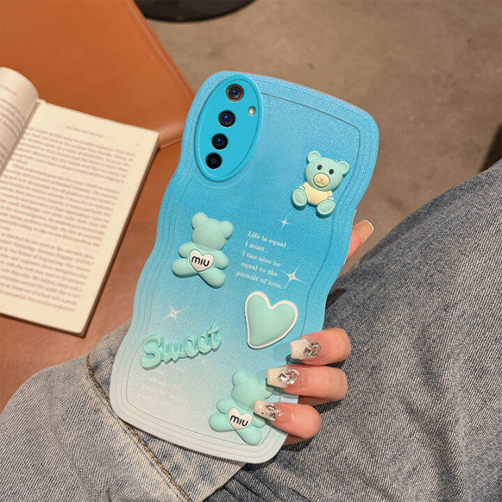 เคสนิ่ม-tpu-3มิติสำหรับ-oppo-realme6เคส-realme-6แฟชั่นเคสโทรศัพท์หัวใจหมี3d-ไล่ระดับสีแบบพรีเมียมเคสป้องกัน