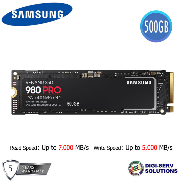 Samsung 980 PRO 500GB PCIe 4.0 NVMe M.2 Internal V-NAND Solid
