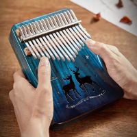 การ์ดมือ17คีย์ไม้มะฮอกกานีแบบพกพาเปียโน Kalimba Thumb แบบนิ้วของขวัญเปียโนสำหรับเด็กผู้เริ่มต้นเครื่องดนตรีมืออาชีพ