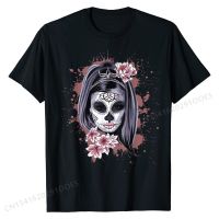 La Calavera Catrina เสื้อยืดผู้ชายเสื้อยืดเด็กผู้หญิงกะโหลกศีรษะน้ำตาลลูกอมสำหรับฮัลโลวีนเสื้อ Camisa