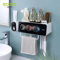 ECOCO แปรงสีฟันผ้าขนหนูบาร์ห้องน้ำติดผนังชั้นวางหมัดฟรีน้ำยาบ้วนปากแปรงสีฟันถ้วยยาสีฟัน S Queezer การจัดเก็บข้อมูลผู้ถือ