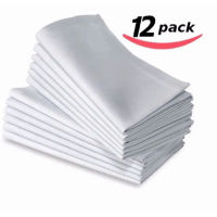 12pcs 100 COTTON RESTAURANT DINNER CLOTH LINEN WHITE 50x50cm PREMIUM HO NAPKINS