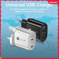 SHANXEN อะแดปเตอร์จ่ายไฟไฟฟ้าแบบพกพา2พอร์ต40W ทรานสฟอร์มเมอร์ USB ชาร์จอย่างรวดเร็ว