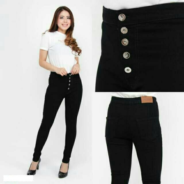Hw Highwaist Button Pants 5 Buttons Jeans | Lazada.co.th