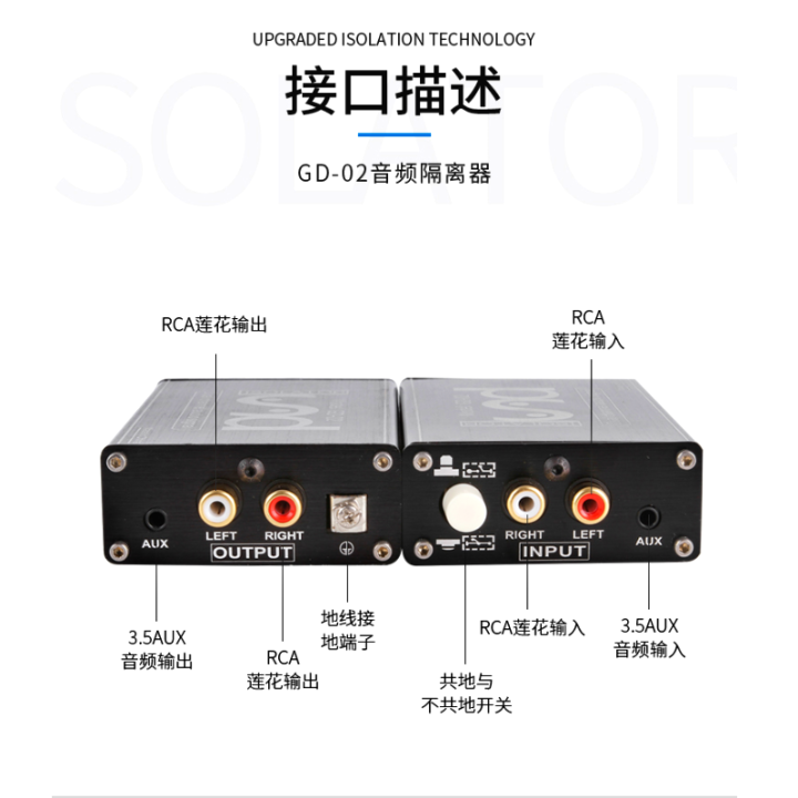 GD02 Audio Isolator Eliminates Current Acoustic Noise Reduction Filter