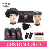 Customized Care Wig Package Women Hair Extensions Bundles Packaging Sets BonnetsbagsTags Sticker Hair Bundle Wraps