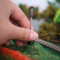 【YF】 3Pcs/Lot Miniature Railroad Train Traffic Lights Model 12V LED Lamp Railway Landscape Layout Materials Diorama Kits