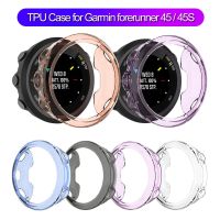 ZZOOI TPU Case Clear Protective Film Guard For Garmin Forerunner 45 45S Smart Watch Full Screen Protector Cover Wristbands Bumper