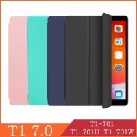 {RUBBIE Shell}กรณีแท็บเล็ตสำหรับ Huawei MediaPad T1 7.0 T1 701 T1 701U T1 701วัตต์ F Unda อัลตร้าสลิมหนังพลิกปกยืน C Oque ป้องกัน Capa