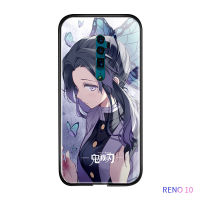 UCUC เคสโทรศัพท์เคสสำหรับ OPPO Reno 10 Reno 10xซูมกันกระแทกอะนิเมะปีศาจฆ่าโทรศัพท์กรณีkimetsuเคลือบเงากระจกนิรภัยปลอกปก