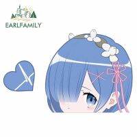 Earlfamily สติกเกอร์กระจกรถบั๊มป์13Cm X 8.6Cm สำหรับ Peeking Rem สติกเกอร์ติดกระจกหน้ารถกันน้ำ